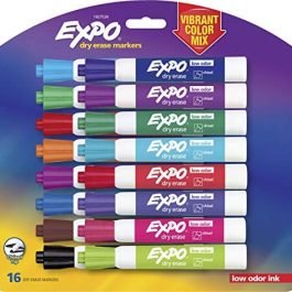 EXPO 1927526 Low-Odor Dry Erase Markers, Chisel Tip, Vibrant Colors