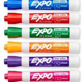 EXPO Low Odor Dry Erase Marker Chisel Tip Assorted Colors 8 Pack Expo Markers