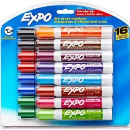 EXPO Low Odor Dry Erase Markers, Chisel Tip, Assorted Colors, 16 Pack Industrial & Scientific