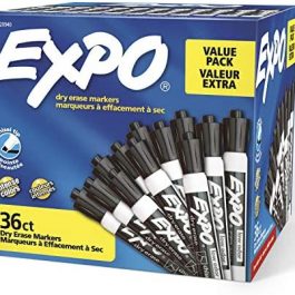 EXPO Low Odor Dry Erase Marker Chisel Tip MarkersWhiteboard Markers, Black