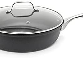 Starfrit 034723-002-0000 The Rock 11-inch Deep Diamond Fry Pan, Black