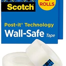 Wall-Safe Tape 2 Rolls Sticks Securely 3/4 x 800 in (813S2)