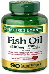 Nature’s Bounty Fish Oil, 2400mg, 1200mg of Omega-3, 90 Coated Softgels