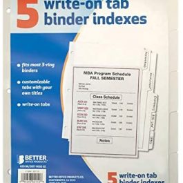 5 Tab Index Dividers Box of 24 Sets Dividers for 3 Ring Binder