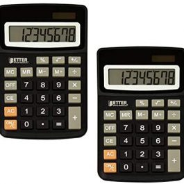 Desktop Calculators, Handheld Angled 8-Digit LCD Display 2 Pack