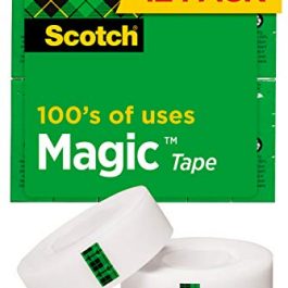 Magic Tape 12 Rolls Numerous Applications 3/4 x 1000 Inches(810K12)