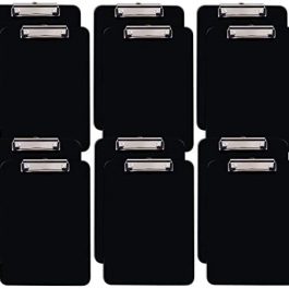 Black Plastic Clipboards 12 Pack Durable 12.5 x 9 Inch Set of 12