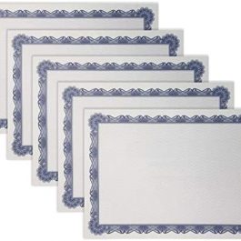 100 Sheet Certificate Paper Blue Border Blank Paper 8.5×11 Inches