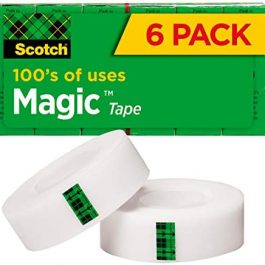 Scotch Gift Wrap Tape 6 Rolls The Go-To Tape for the Holidays 3/4 x 650  Inches Dispensered (615-GW)