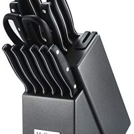 McCook MC39 14 Pieces Full Tang Triple Rivet Kitchen Knife Scissor Black