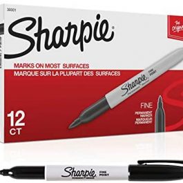 Sharpie Permanent Markers Fine Point, Black 12 Count