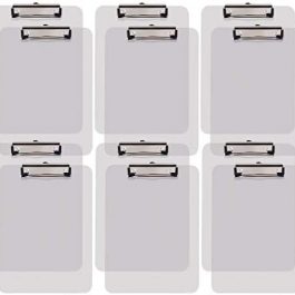 Clear Plastic Clipboards 12 Pack, Durable 12.5 x 9 Inch Set of 12