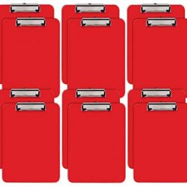 Red Plastic Clipboards12 Pack Durable 12.5 x 9 Inch Red Set of 12