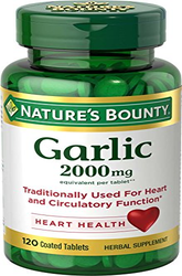 Amazon.com : Nature’s Bounty Garlic 2000mg, Tablets 120 ea (Pack of 4)