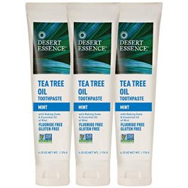 Desert Essence Tea Tree Oil Toothpaste Mint 6.25 Oz Pack of 3